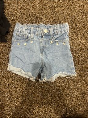 Old Navy Light Blue Denim Shorts with Daisy Detail